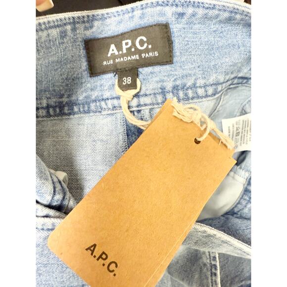 NWT A.P.C Dayana 100% Cotton High Waisted Denim Short Washed Indigo Women's 38/6 - Picture 5 of 7